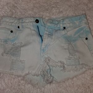 Forever 21 Light Wash Distressed Jean Shorts